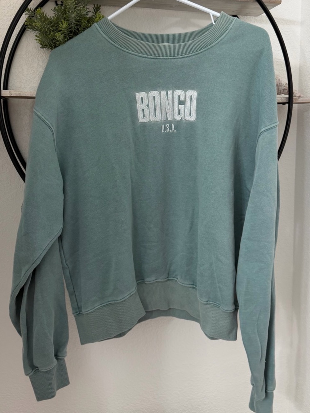 BONGO Mint Green Crewneck Pullover Sweatshirt